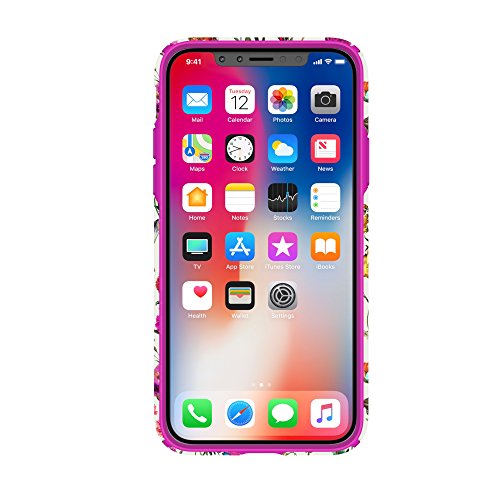 Coque iPhone XS Speck fleurs protection rigide téléphone Apple X rose