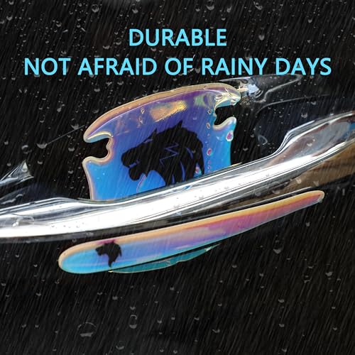 Image of 8 PCS Car Door Handle Scratch Protectors,Car Door Protector Edge Guards Universal Door Handle Protector Paint Guard (Wolf Head)