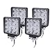 UISEBRT LED Arbeitsscheinwerfer 12V LED Zusatzscheinwerfer 4 x 48W - Offroad Auto Scheinwerfer Reflektor Flutlicht Rückfahrscheinwerfer IP67 Wasserdicht für Traktor, SUV, ATV, UTV