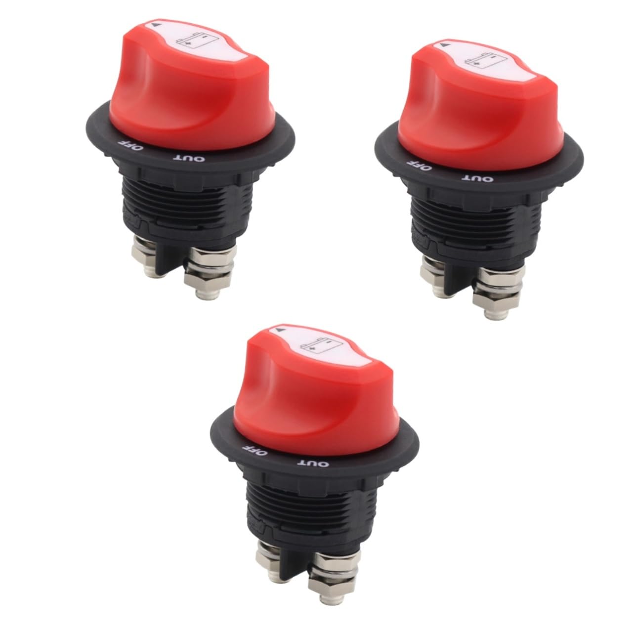 Sosoport 3pcs Battery Cut Off Switch Toggle Switch Volt Battery Disconnect Car Isolator Boat Panel