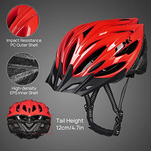 Ilm Adult Bike Helmet Lightweight Mountain&Road Bicycle Helmets For Men Women Specialized Cycling Helmet For Commuter Urban Scooter(Red,Small/Medium) #TOP3