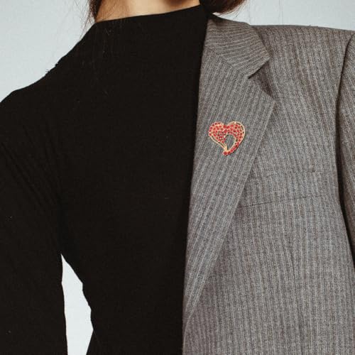 Image of Heart Brooches for Women Rhinestone Crystal Heart Brooch Pin Gift for Wife Girlfriend