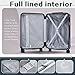 Coolife Luggage Suitcase PC+ABS with TSA Lock Spinner Carry on Hardshell Lightweight 20in 24in 28in (grey, S(20in))