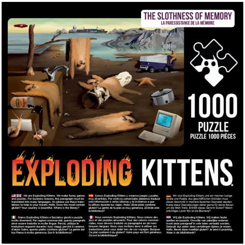 Exploding Kittens, Slothness of Memory Jigsaw Puzzle, 1000 Pieces, Ideal for Adults Teens, and Kids - Image 2