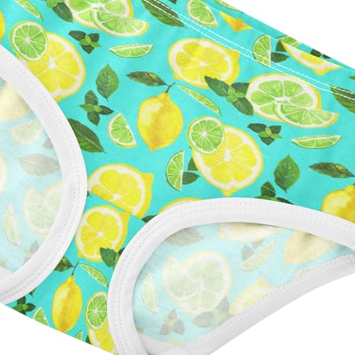 Joisal Pattern Toddlers Underwear Floral 2t Cotton Little Girl Panties Lemons Limes Green Leaves Mint Undies Kids Briefs4