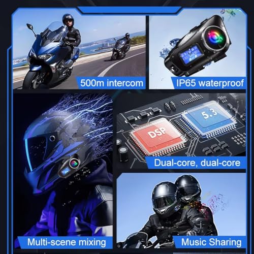 Intercomunicador Q58 MAX rieder con Bluetooth IP65 de 500m para casco de moto 4