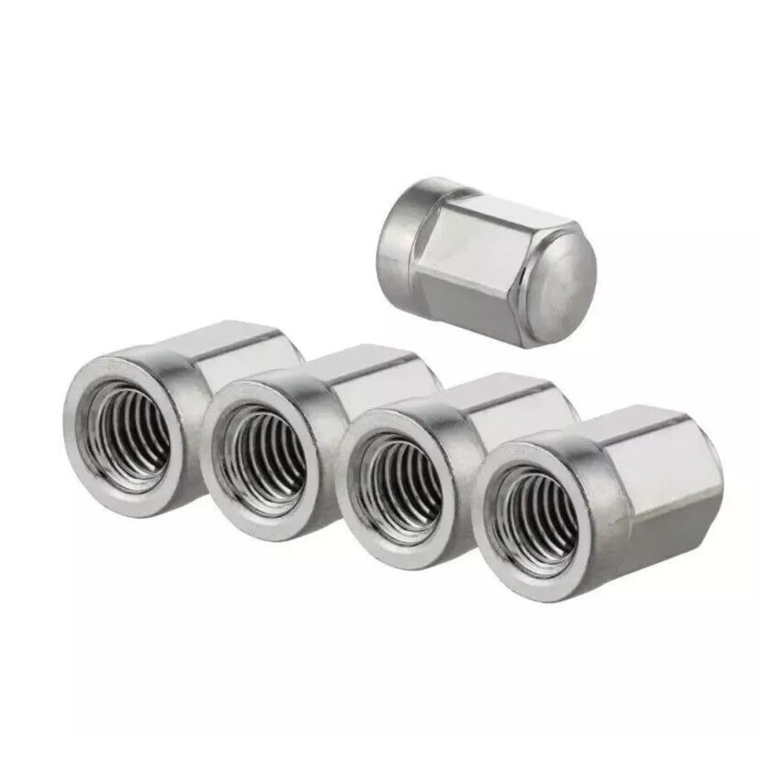 KIT 5 DADI DADO CROMATO M8x1,25 CERCHI TUBELESS SIP SCOOTERSHOP adatto per VESPA LAMBRETTA