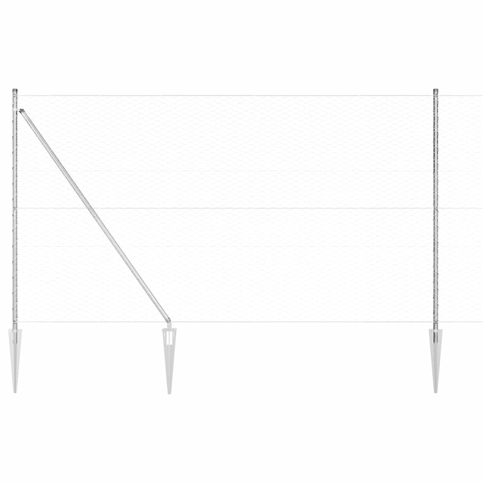 Lot de poteaux de clôture en acier argenté résistant aux intempéries, durable, 1000 x 3,2 x 150 cm, 14 piquets pour clôture de jardin extérieure