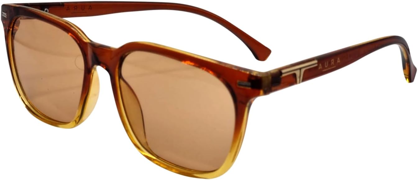 Aura Clarity Migraine Glasses – Blue Light Blocking Glasses FL-41– Light Sensitivity Glasses for Men and Women – Ultra-Lightweight and Chic – Anti Blue Light Glasses for Computer, Gaming, Outdoor