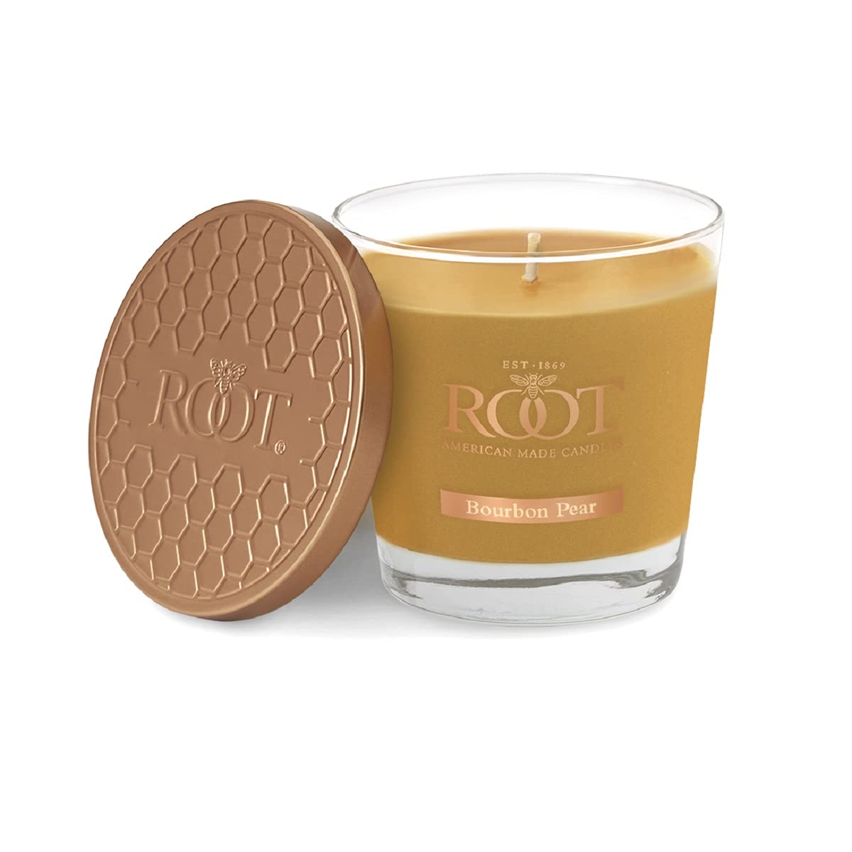 Root Candles Świeca zapachowa z mieszanki wosku pszczelego, gruszka bourbona, S