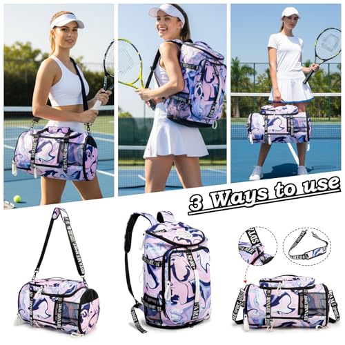 Image of Gym Duffle Bag Backpack,4‑Way Waterproof with Shoe Compartment Travel Hiking Laptop