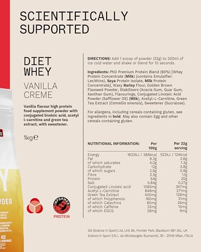 PhD Nutrition Diet Whey Lean Protein Powder | Vanilla Crème Whey Protein Powder 1 kg Bag - Image 6