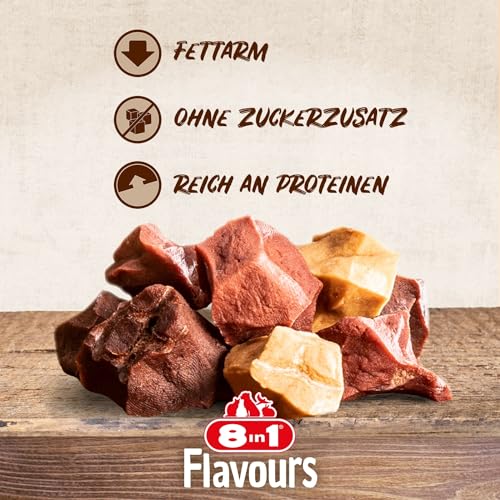 8in1 Flavours Skewer Bites Fleisch-Snacks - proteinreiche Hunde-Leckerlis mit Hähnchebrust, Entenbrust oder Hühnerleber, 100 g Beutel