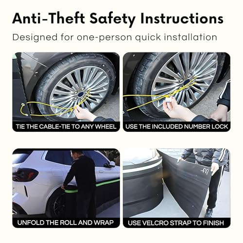 Image of Universal Car Rat Protector Cover with 304 SS Anti Bite Fence, Anti Rust Rat Mesh for Car with Reflective Strip & Strong Velcro Protection, Locking Strap & Storage Bag Included (13 MTS Sedan)