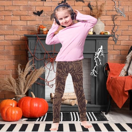 Girls' Leggings Liquid Wavy Zebra Tiger Animal Skin Ankle Length Printed Leggings Comfort Pants for Kids 4-10 Years2