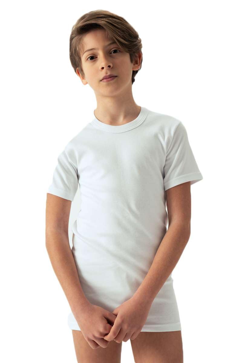 OLTREMARE 4 Maglie Interne Bambino Collo a Giro in Caldo Cotone Morbido e Traspirante.