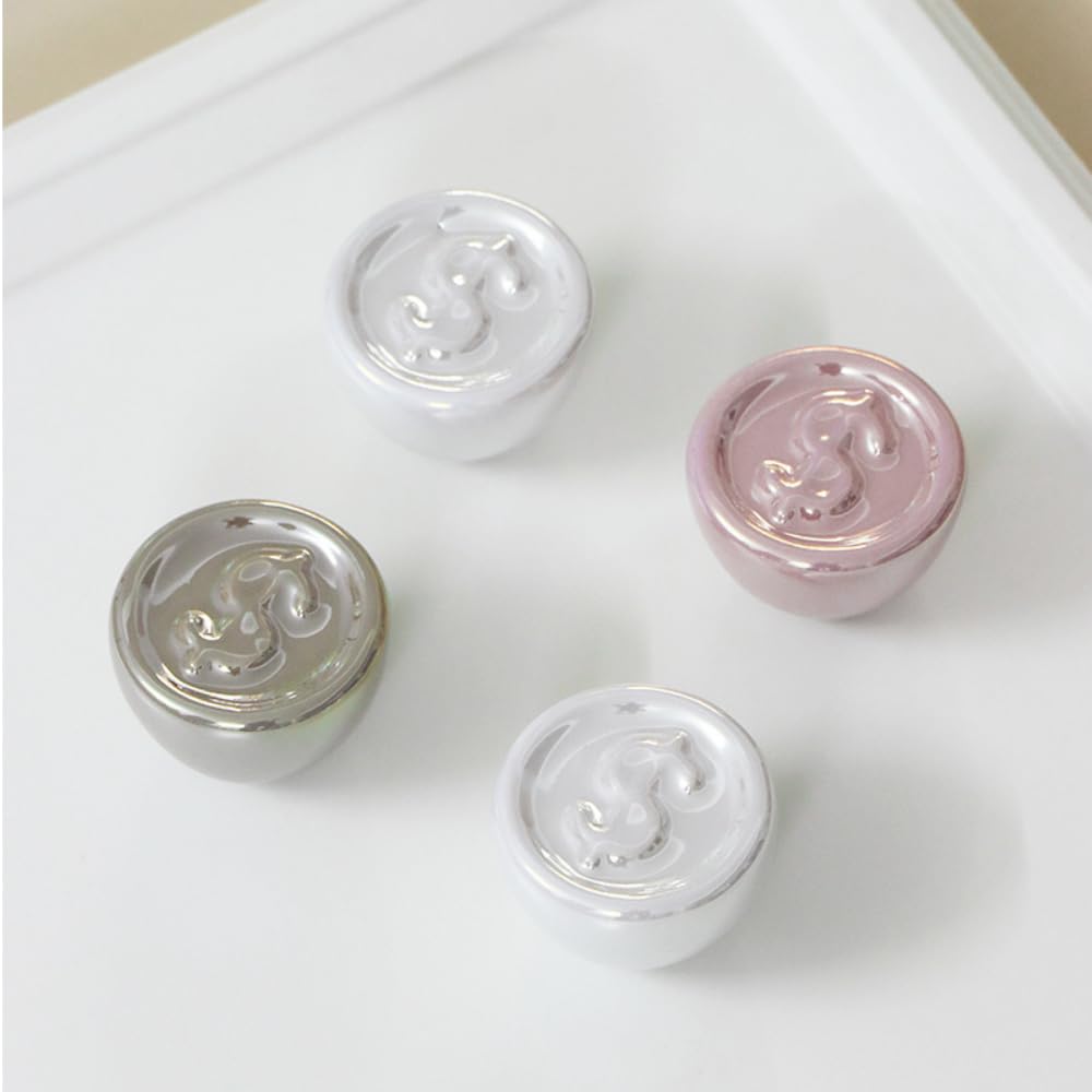 Generico Pomelli per Mobili Decorativi a Forma di Moneta, 4 cm, Set da 2 Pezzi, Design Elegante in Vetro con Simbolo $, Disponibile in Argento, Bianco, Rosa (rosa)