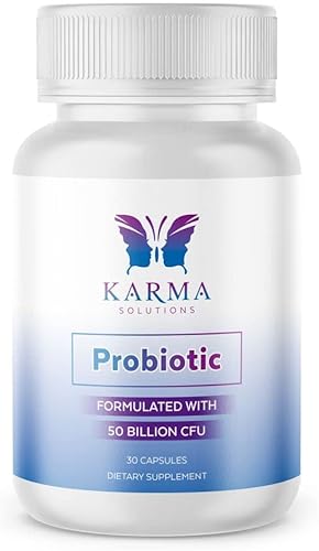 Karma Health Probiótico 50 mil millones de UFC prebiótico enzimas digestivas suministro de 2 meses 60 DRcaps para hombres y mujeres Lactobacillus