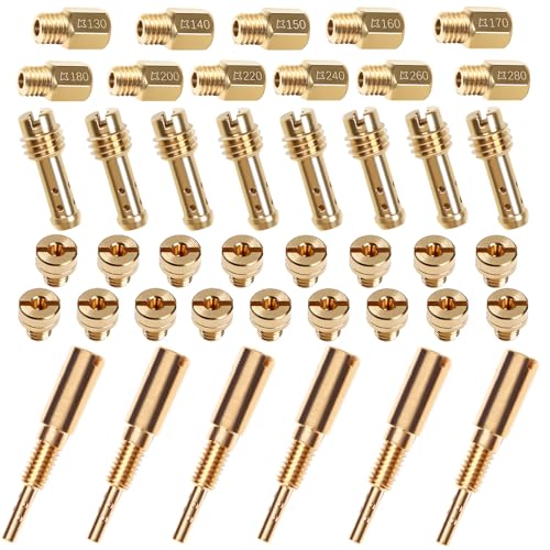 Mriuuod 42Pcs Carburetor Jet Kit, carburetor jets for mikuni carburetor & Pilot Slow Jet N100.604 & VM28/486 VM4/042 & VM22/210 Set
