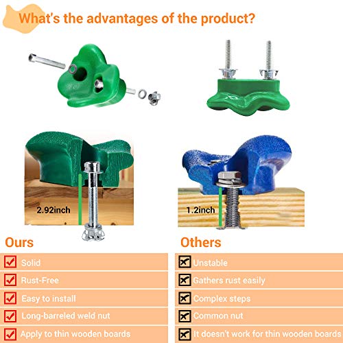 AmazeFan 25 DIY Rock Climbing Holds for Kids & Adults, Climbing Wall Grip Kits for Outdoor Indoor Home Playground with Mounting Hardware for Up to 2" Installation