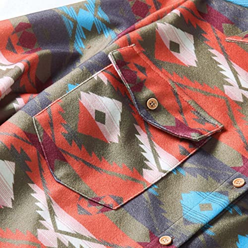 Long Sleeve Flannel Hawaiian Tee Shirt For Men Funny Aztec Printed Button Down Graphic Shirt Jackets Sweatshirts #TOP4