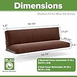 Hudson Comfort RV Couch Covers for Sofa Bed – 2-Piece Backrest and Seat Covers Ideal for Jackknife – Camper Slip Covers for RV Furniture – Super Stretchable Fabric with 1cm Elastic (Chocolate) - Image 5