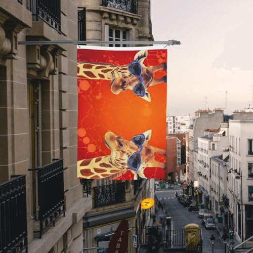 Drapeau de maison résistant aux intempéries drapeau extérieur girafe rigolo - 6