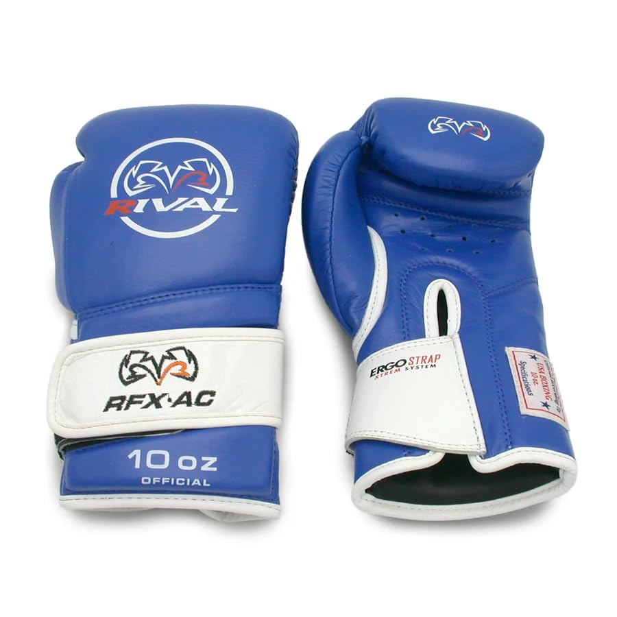 RIVAL Boxing RFX-AC Amateur Competition Fight Gloves, Official USA Boxing Approved, Duo Hook and Loop Strapping System
