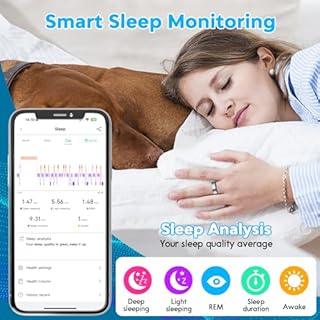 Smart Health Ring for Women Men,Fitness Rings Tracker with Blood Pressure Monitor Heart Rate Blood Oxygen Sleep Monitor IP68 Waterproof Step Counter Calorie Tracker Health Rings for Android iOS Phones