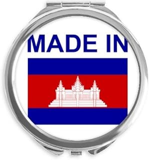 Made In Cambodia Country Love Hand Compact Mirror Round Portable Pocket Glass