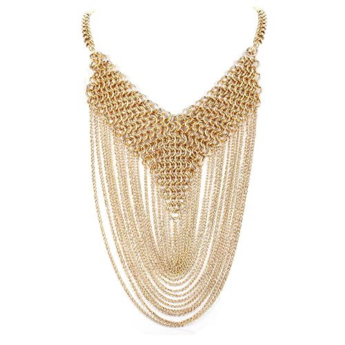 Collier Femme Or Pompon Cascade : finitions dorées élégantes pour sublimer vos tenues de soirée