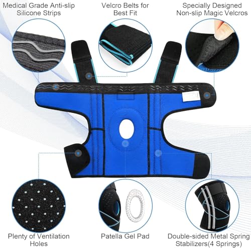 Image of NEENCA Professional Knee Brace, Compression Knee Sleeve with Patella Gel Pad & Side Stabilizers, Knee Support Bandage for Pain Relief, Medical Knee Pad for Running, Workout, Arthritis, Joint Recovery-Single
