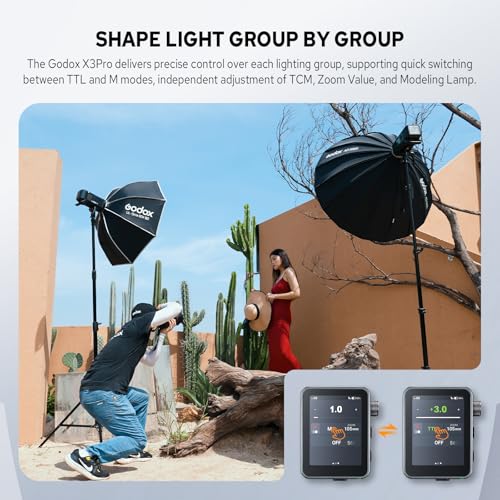 Godox X3Pro-N Transmisor Flash Inalámbrico para Cámara Nikon,Pantalla Táctil 2.4 Pulgadas,Sistema Inalámbrico de Godox X 2.4G,16 Grupos,HSS 1/8000s,TTL/TCM,Carga USB-C,30 Días de Duración de Batería - imagen 4