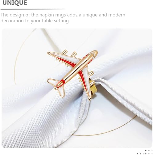 Miniatura 7 de EXCEART 4 unids decoraciones anillo avión servilleta anillo mesa servilletas titular servilleta titular accesorios boda hotel mesa servilleta