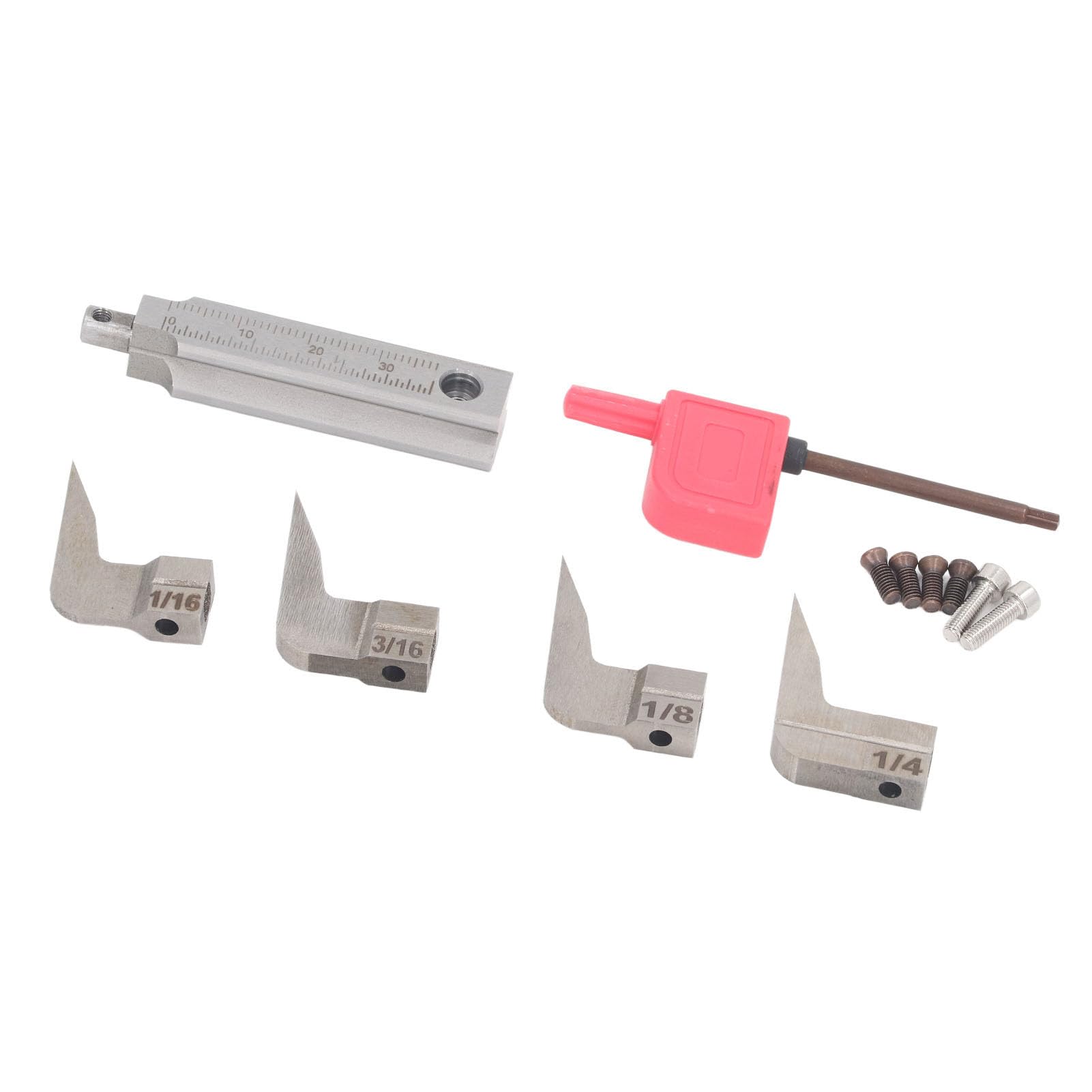Juego de 4 cuchillas para cepillo de mesa, cuchillas de repuesto para cepillo manual en anchos de 1/16, 1/8, 3/16 y 1/4 de pulgada, cuchillas de carburo para trabajar la madera con