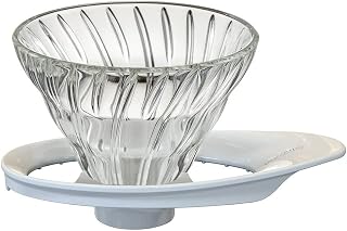 HARIO 哈里欧 V60 耐热玻璃透滤杯 01 1~2杯用 白色 日本制造 VDGR-01-W