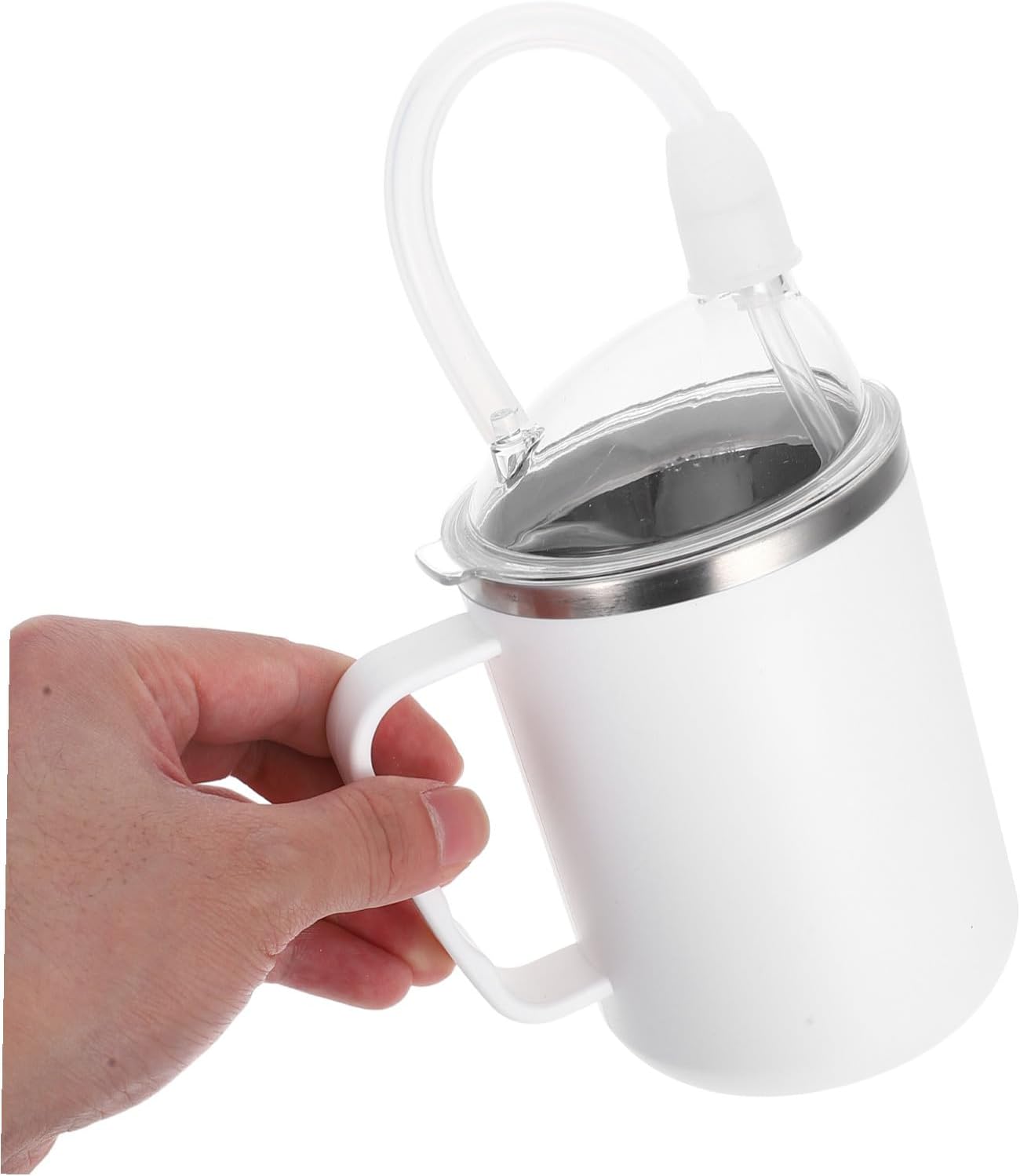 VALICLUD Adult Feeding Cup with Straw and Handle Anti-leak No Spill Sippy Cup for Elderly and Disabled Adults Design for Safe Drinking and Convalescent Care