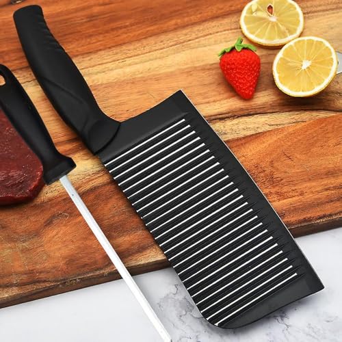 Image of Machado Forging Serbian Chef Knife Set - 12 inch Full Tang High Carbon Clad Steel Butcher Cleaver with Knife Sharpener - Perfect for Vegetables, Fish, Meat - Ideal for Kitchen, Hotel, Restaurant