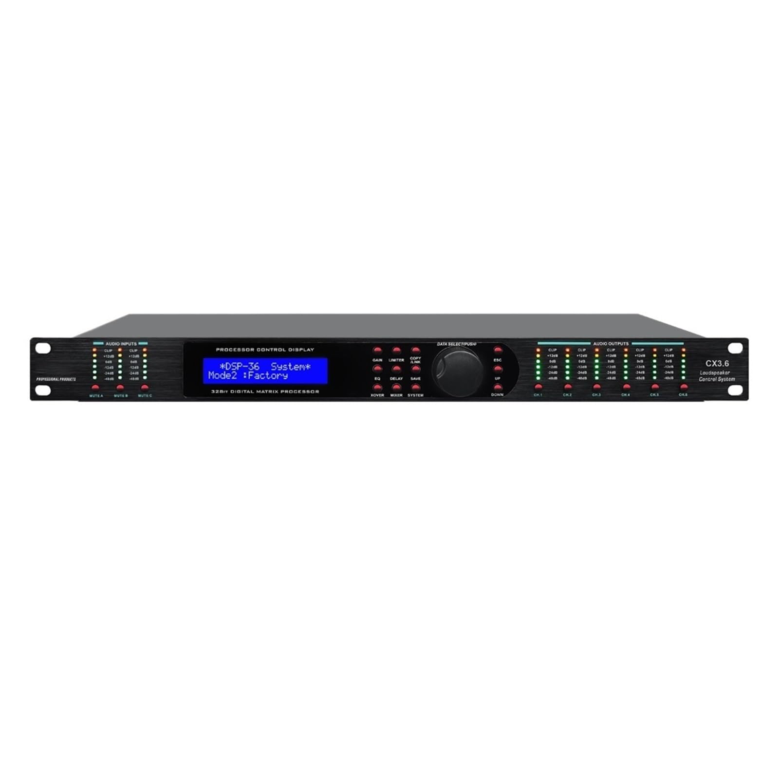 Equalizzatore Grafico CX4.8 Completo di Gestione degli Altoparlanti Processore Digitale 4IN 8OUT Rack for Driver Professionale Processore Audio Professionale(CX3.6)