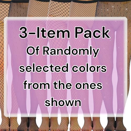 Image of ToBeInStyle Women's Pack of 3 or 6 Diamond Net Fashion Fishnet Sparkle Hosiery Pantyhose