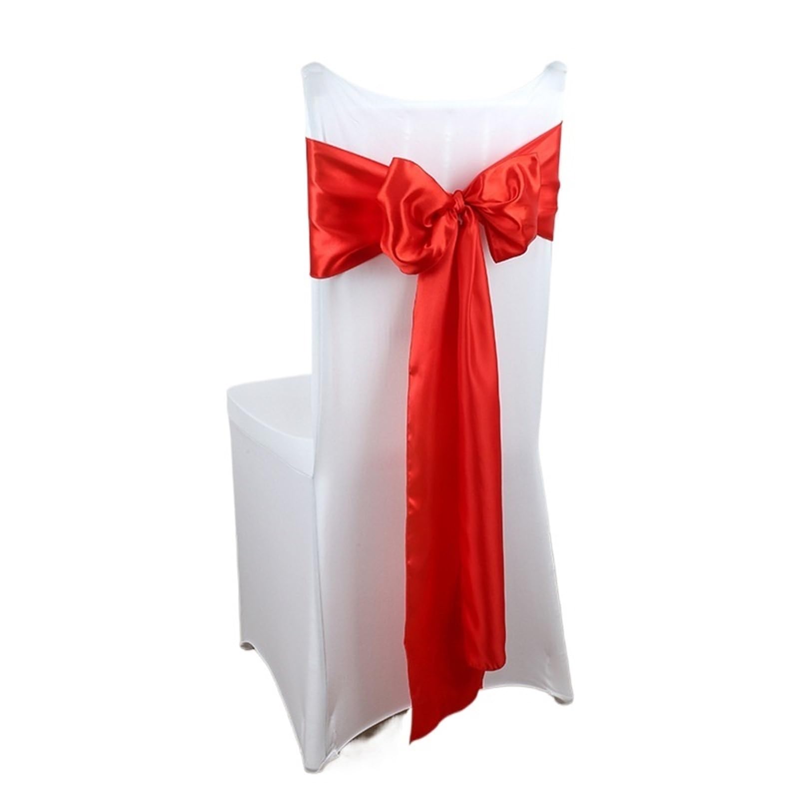 RRYPBOVG Chair Ribbon 10/50PCS Satin Chair Sashes Bows Universal Ribbon Ties Back Sash For Wedding Party Events Banquets Hotel Event Cover(Red,10 pcs)