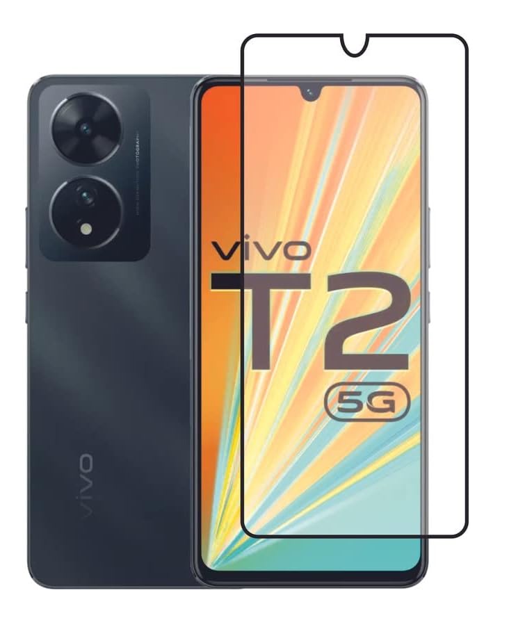Image of 100FIT Tempered Glass Screen Protector Compatible For Vivo T2 5G With Edge To Edge Coverage And Easy Installation Kit