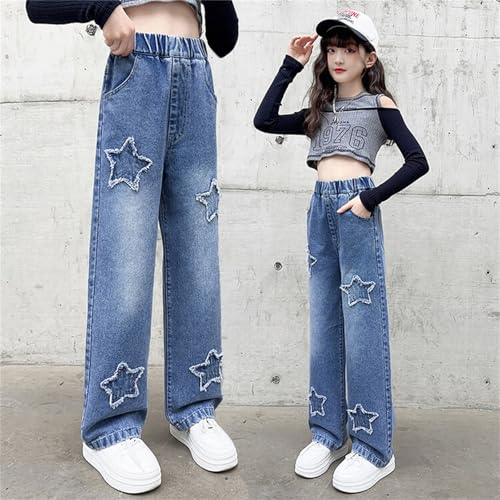 Jeans for Girls Baggy Trousers for Teens Y2K Denim Pants Wide Leg High Elastic Waisted Jeans with Pockets Comfort Fit4