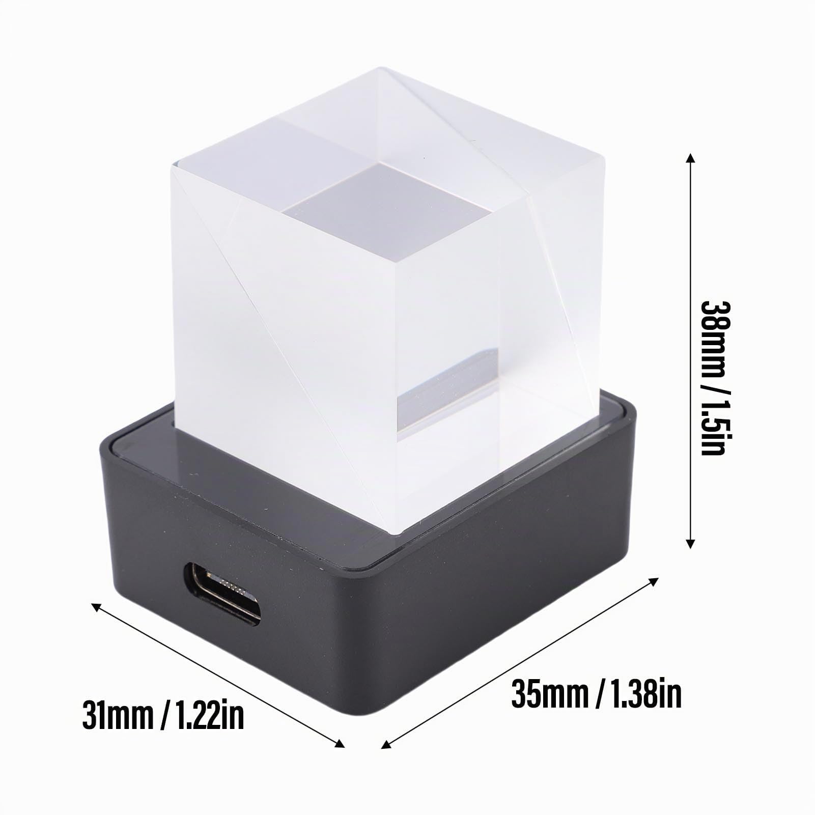 LED-holografischer Kristallwürfel, 3D-Hologramm-Display mit Klaren, Lebendigen Bildern und GIF-Animation, für Heimdekoration, Büro, Schreibtisch, Autozubehör
