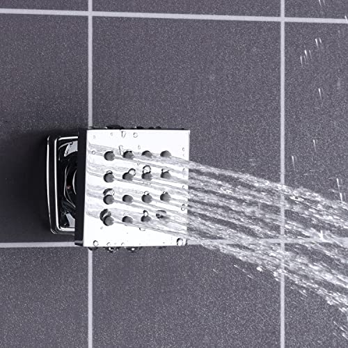 Cascada Luxurious 14" x 20" Large Multicolor LED Shower System con Control Remoto y Mezclador de Ducha 3 Vías (Lluvia, 6 Jets de Masaje y Ducha de Mano) (Oro Rosado) miniatura 6