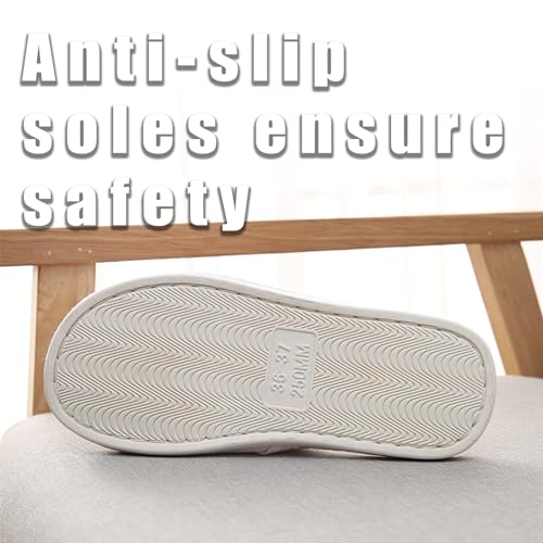 House Slippers for Women Wide Width Soft Cotton Slippers Thick Soled Comfortable Indoor Slipper Slip On Slides Breathable Memory Foam Lounge Shoes3