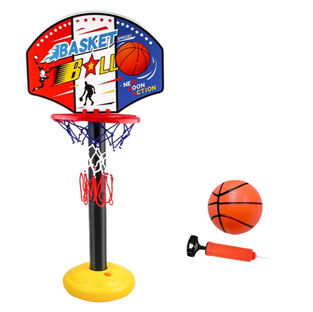 Kids Children Portable Basketball Hoops Set Stands Adjustable Height with Inflator Toys Outdoor Summer Garden Beach Sports Accessory
