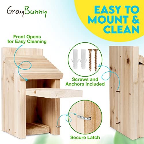 Wooden Bird House For Outside - Bluebird Birdhouse For Outdoors For Finch Cardinals, Hanging Bird Houses For Outdoors Clearance With Fledging Grooves, Secure Latch, Air Vents - Weatherproof Birdhouses #TOP5