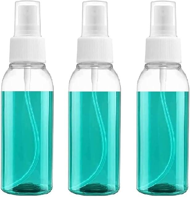 Symbah Mini Spray Bottle 30ml Portable Refillable Plastic Fine Mist Perfume Transparent Empty Cosmetic Spray Bottles Transparent Travel Small Bottles ( 3PCS )
