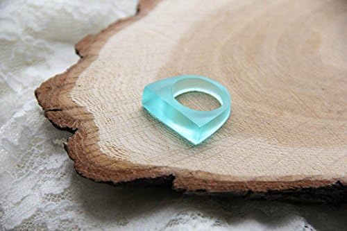 Matt Mint Resin Ring, Geometric Resin Ring, Light Green Resin Ring, Transparent Resin Ring, Epoxy Ring, Gift For Her, For Girlfriend